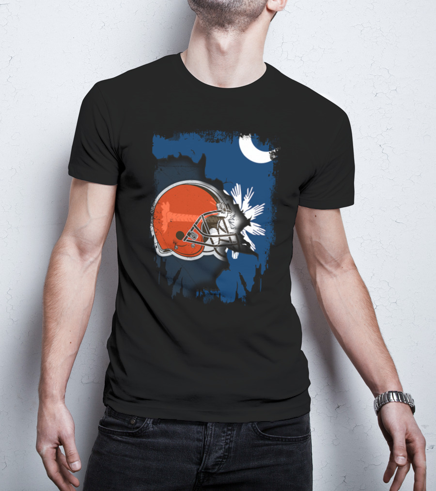 Together South Carolina Browns Helmet Palmetto Crescent Moon T-Shirt