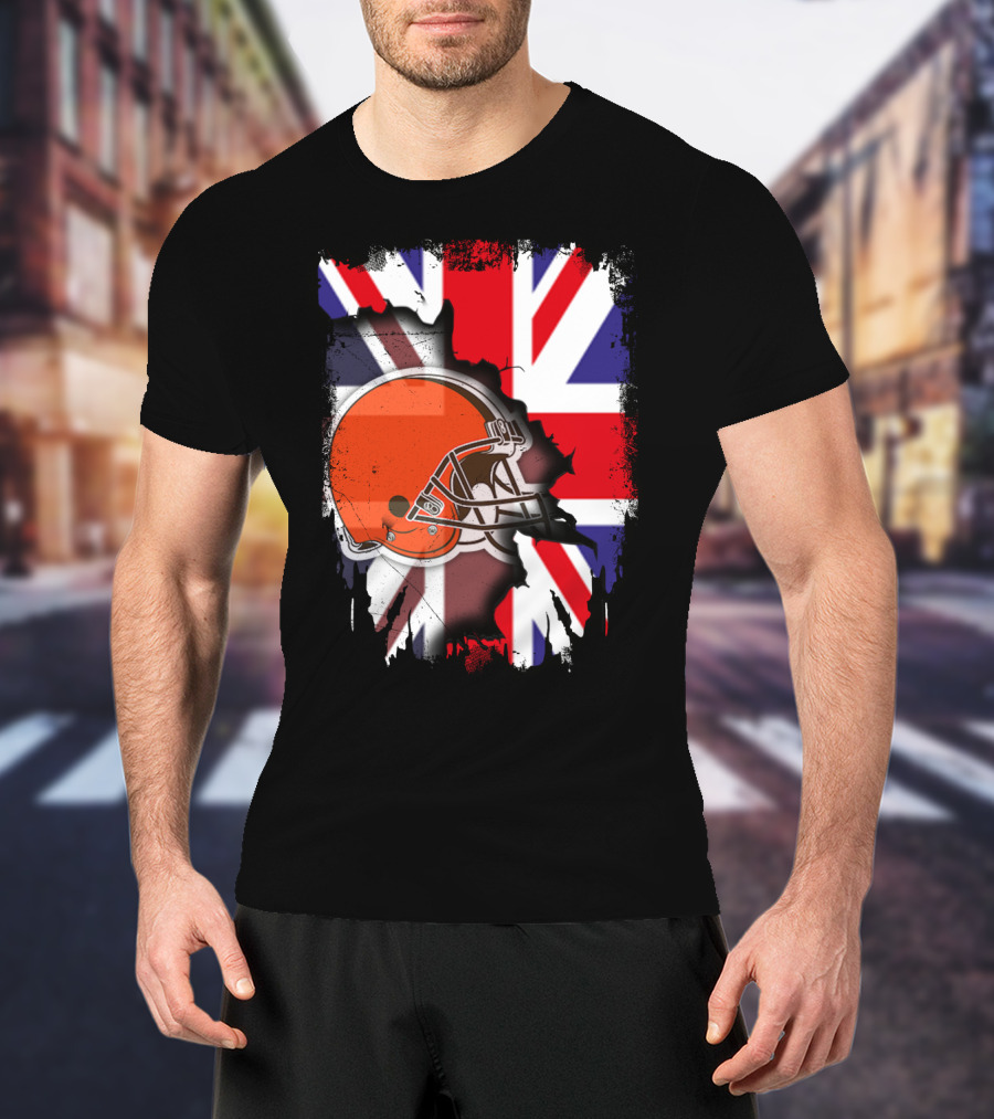 Together United Kingdom Cleveland Browns Helmet Union Jack T-Shirt