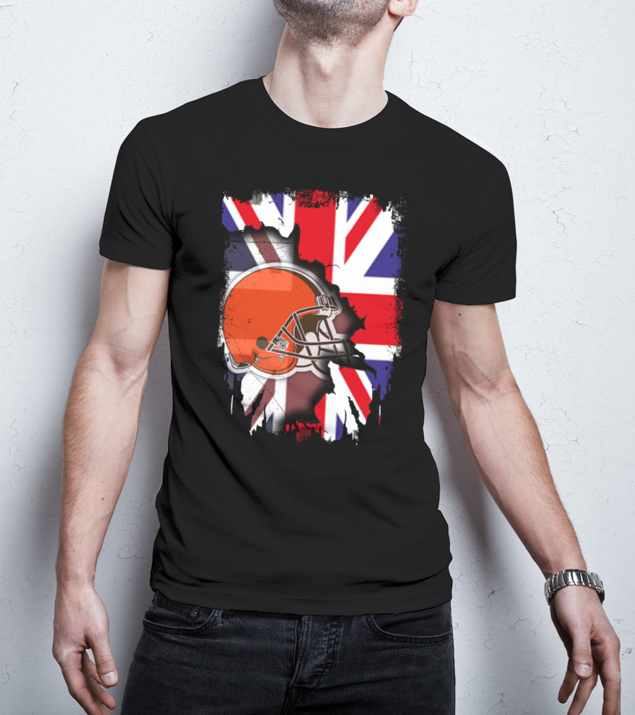 Together United Kingdom Cleveland Browns Helmet Union Jack T-Shirt