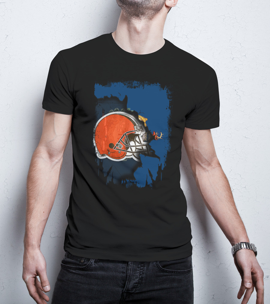 Together Vermont Cleveland Browns Football Helmet T-Shirt