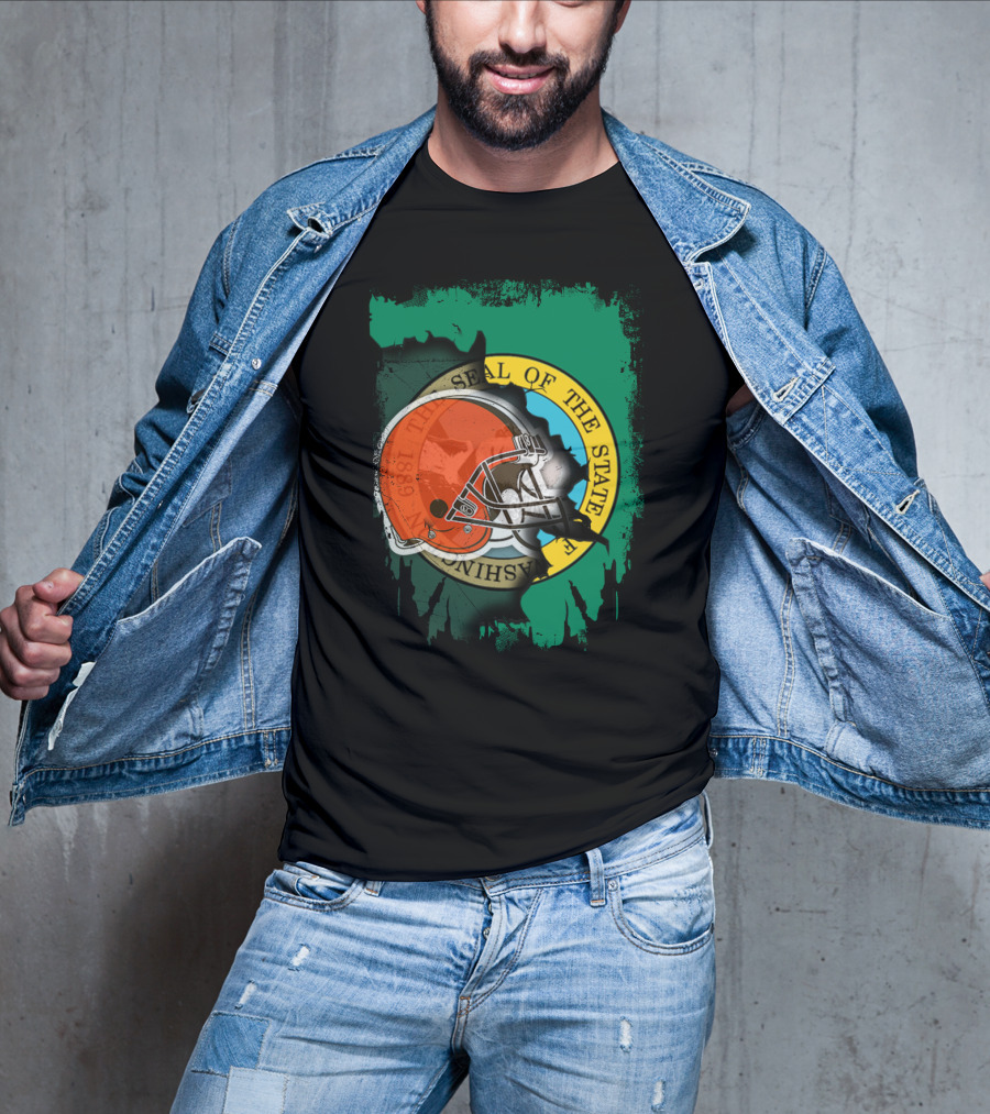 Together Washington State Seal Browns Helmet T-Shirt