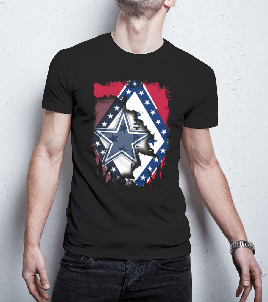 Arkansas Flag With Dallas Cowboys Star T-Shirt