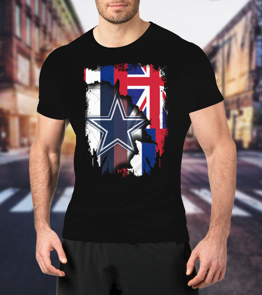 Hawaii Together With Dallas Cowboys Star And Hawaiian Flag Fusion T-Shirt