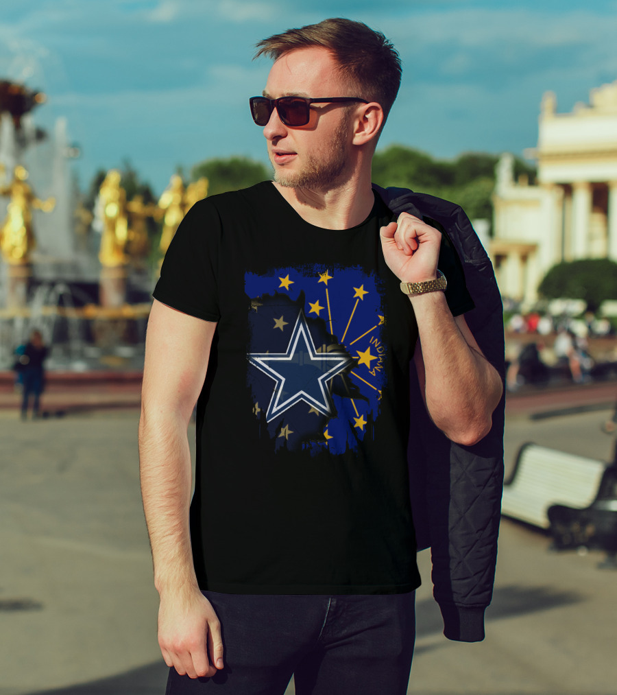 Indiana Stars United With Dallas Cowboys Emblem T-Shirt