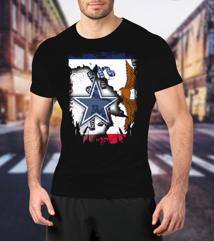 Together Iowa With Cowboys Dallas Star And Eagle Flag T-Shirt