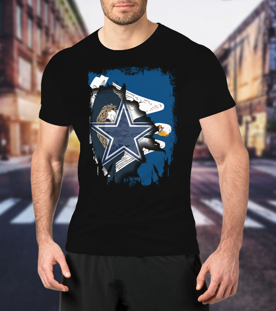 Dallas Cowboys Star With Eagle And Louisiana Connection T-Shirt