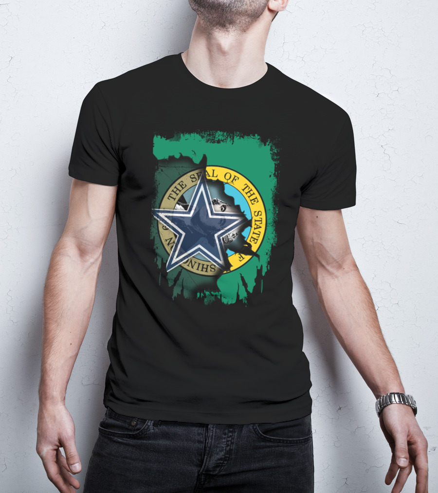 Washington State Seal With Dallas Cowboys Star T-Shirt