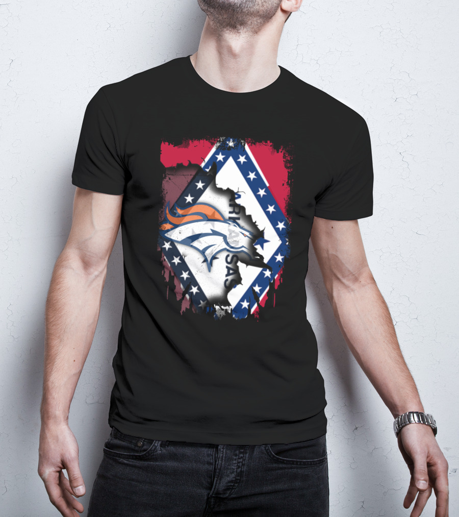 Together Arkansas Broncos Emblem With State Flag Elements T-Shirt