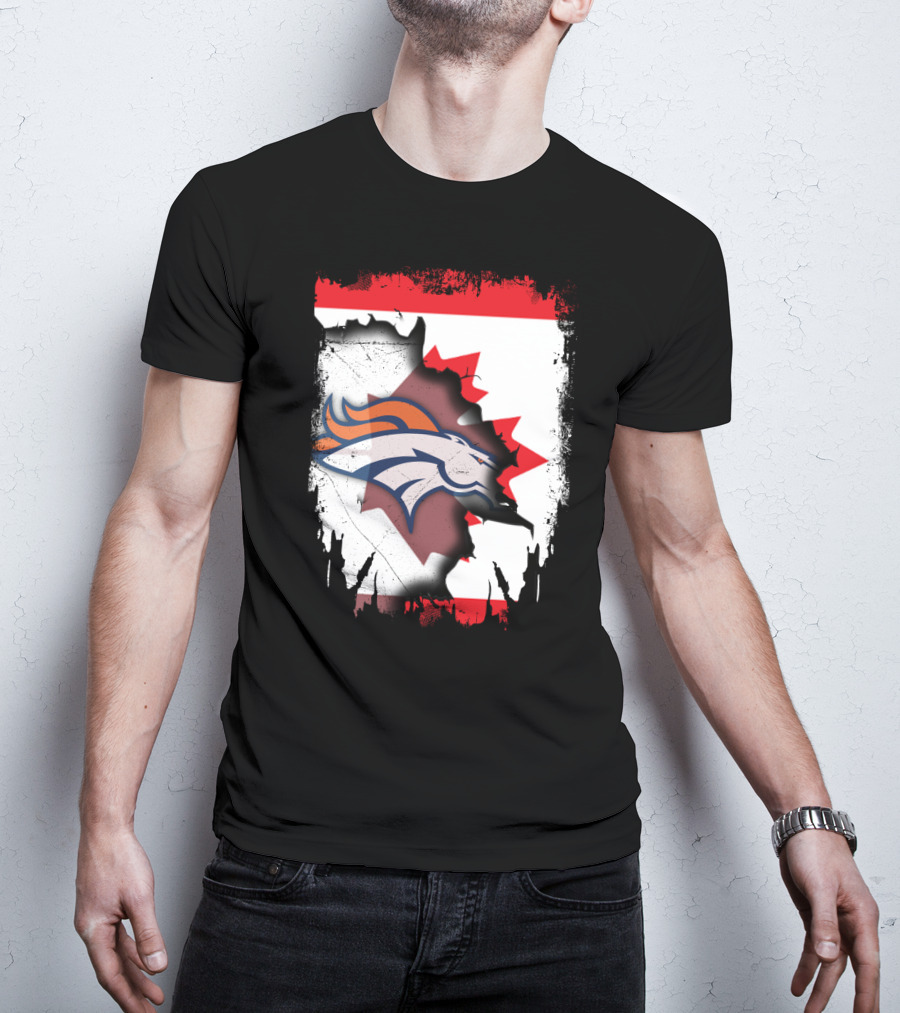 Together Canada Broncos Maple Leaf Flag NFL T-Shirt