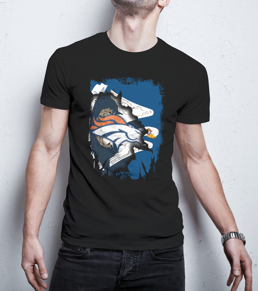 Together Louisiana With Denver Broncos And American Eagle Blend T-Shirt