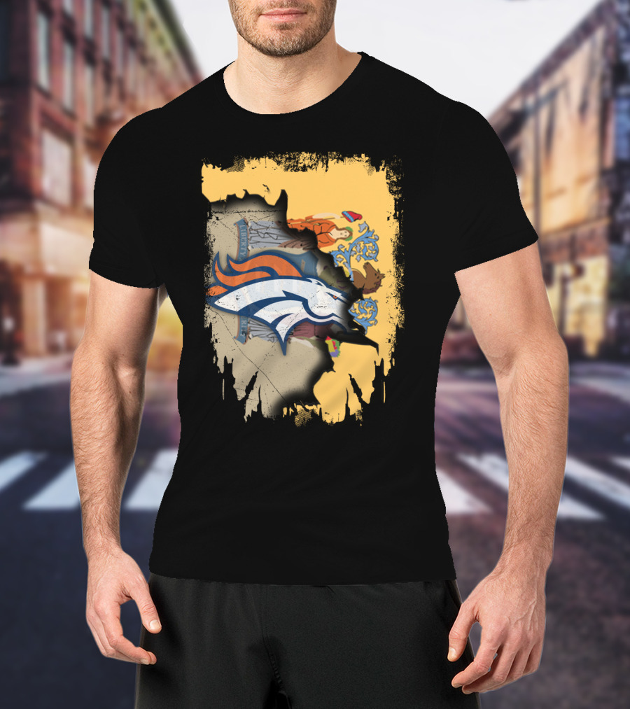 New Jersey And Broncos United Emblem T-Shirt