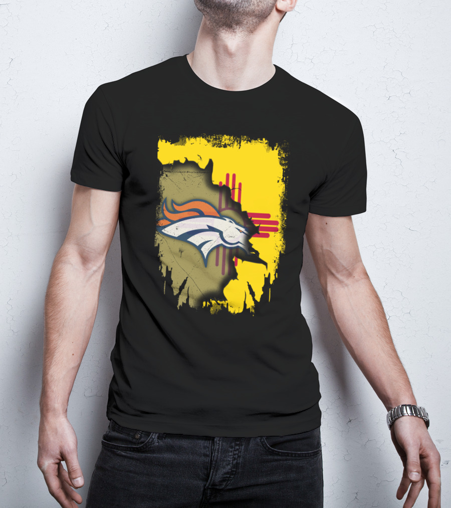 Together New Mexico With Denver Broncos Logo And Zia T-Shirt