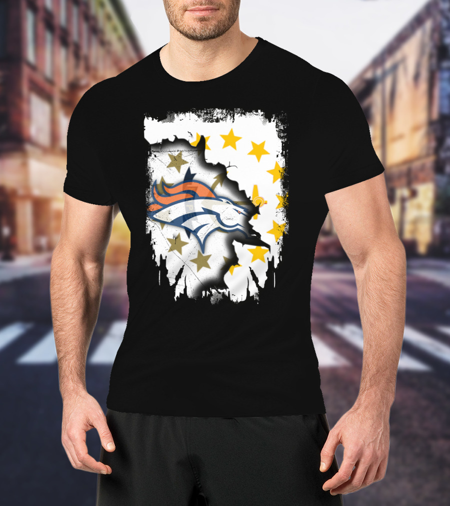 Together Rhode Island Broncos Stars Map T-Shirt