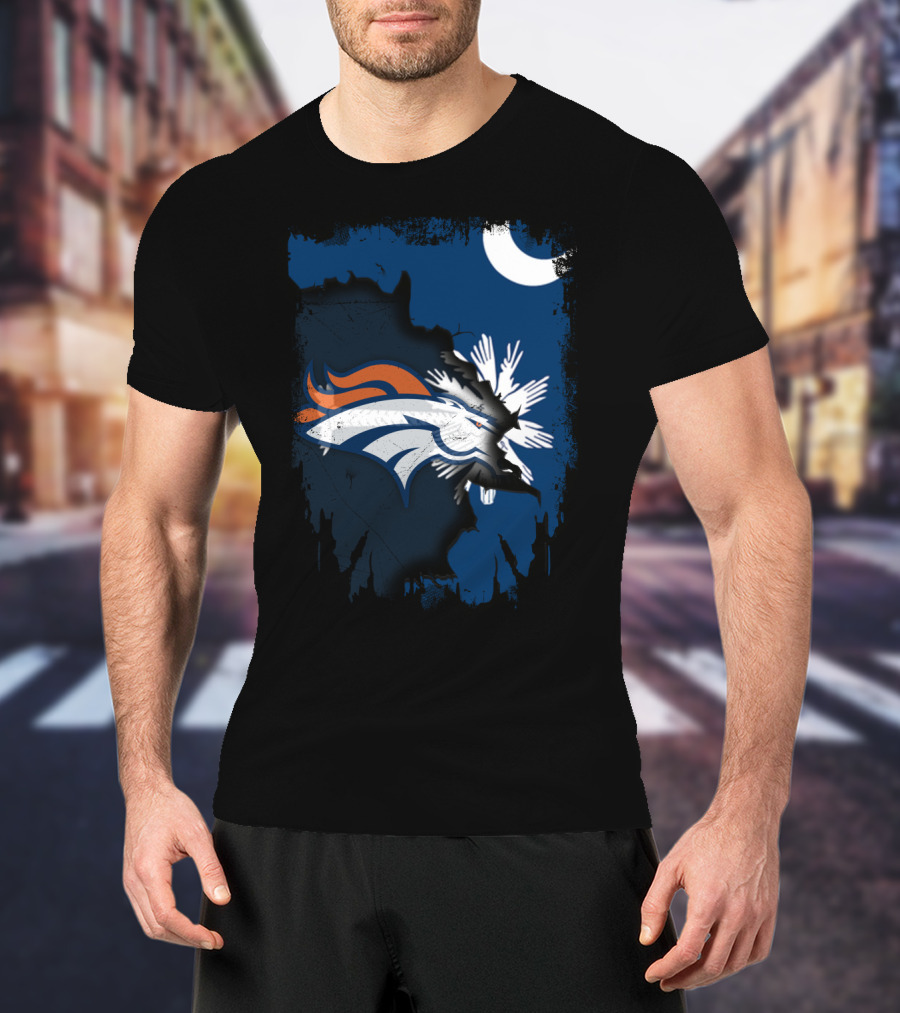Together With Broncos In South Carolina Palmetto And Crescent T-Shirt