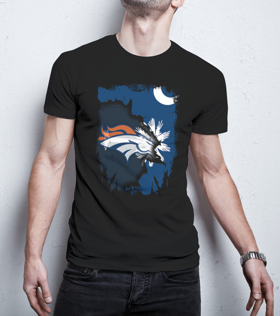 Together With Broncos In South Carolina Palmetto And Crescent T-Shirt