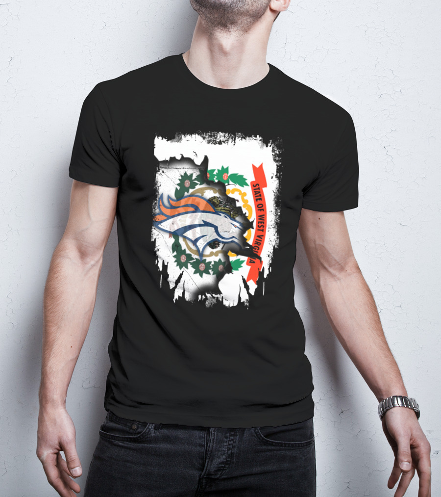 State Of West Virginia Broncos Logo Together T-Shirt