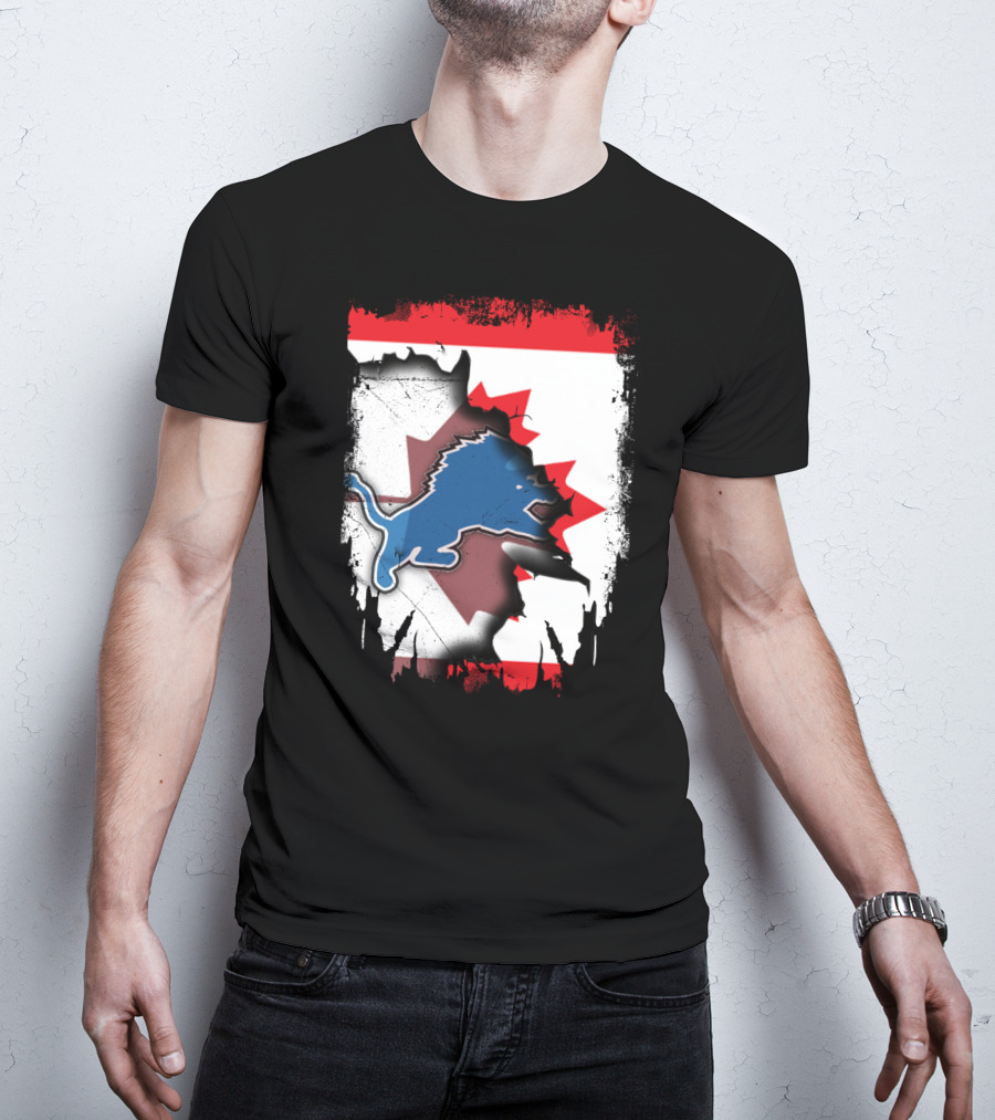 Together Canada With Detroit Lions Roaring Union T-Shirt