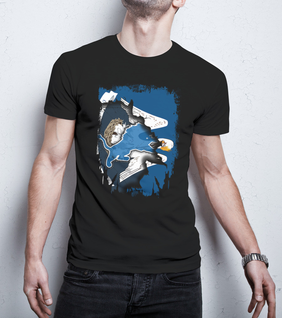 Lions And Eagles Blend With Creative Art Elements T-Shirt