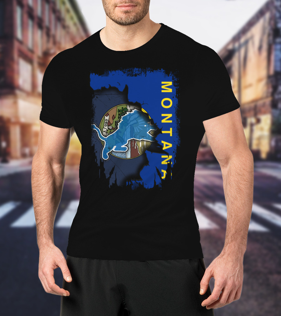 Montana Alliance With Lions Logo And State Emblem T-Shirt