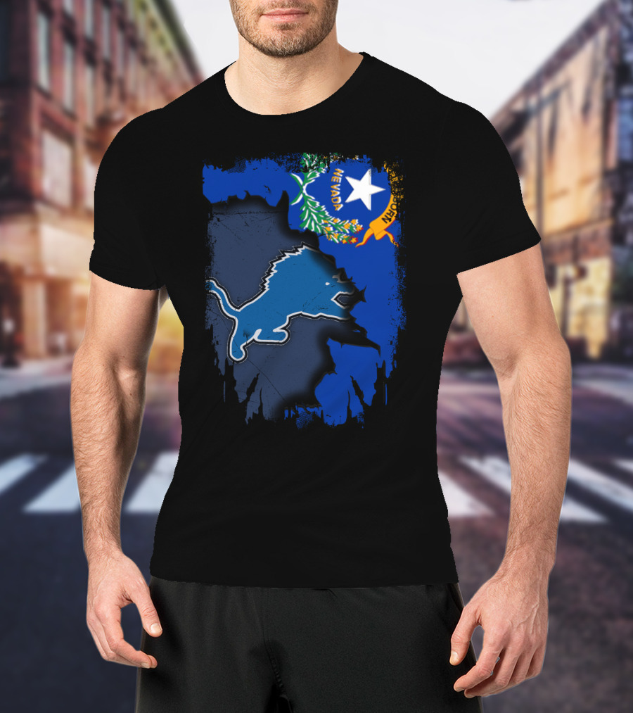 Together Nevada Detroit Lions Nevada State Pride T-Shirt