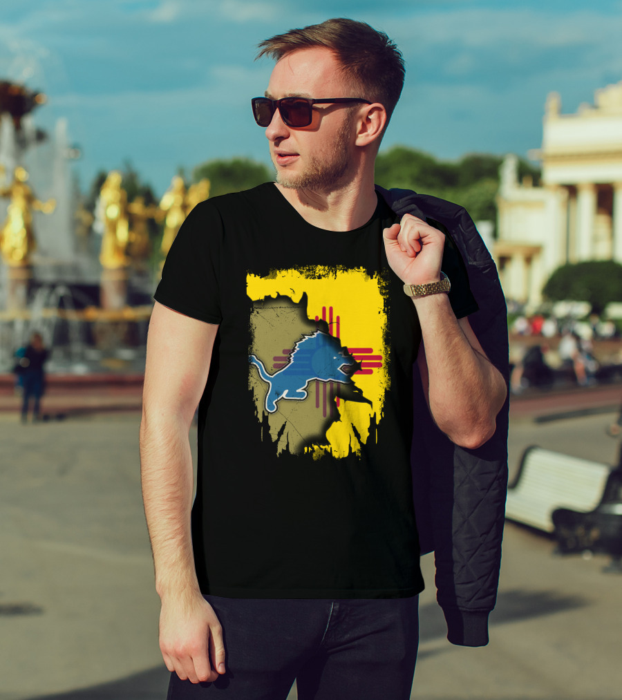 Together New Mexico Zia Symbol With Detroit Lions T-Shirt