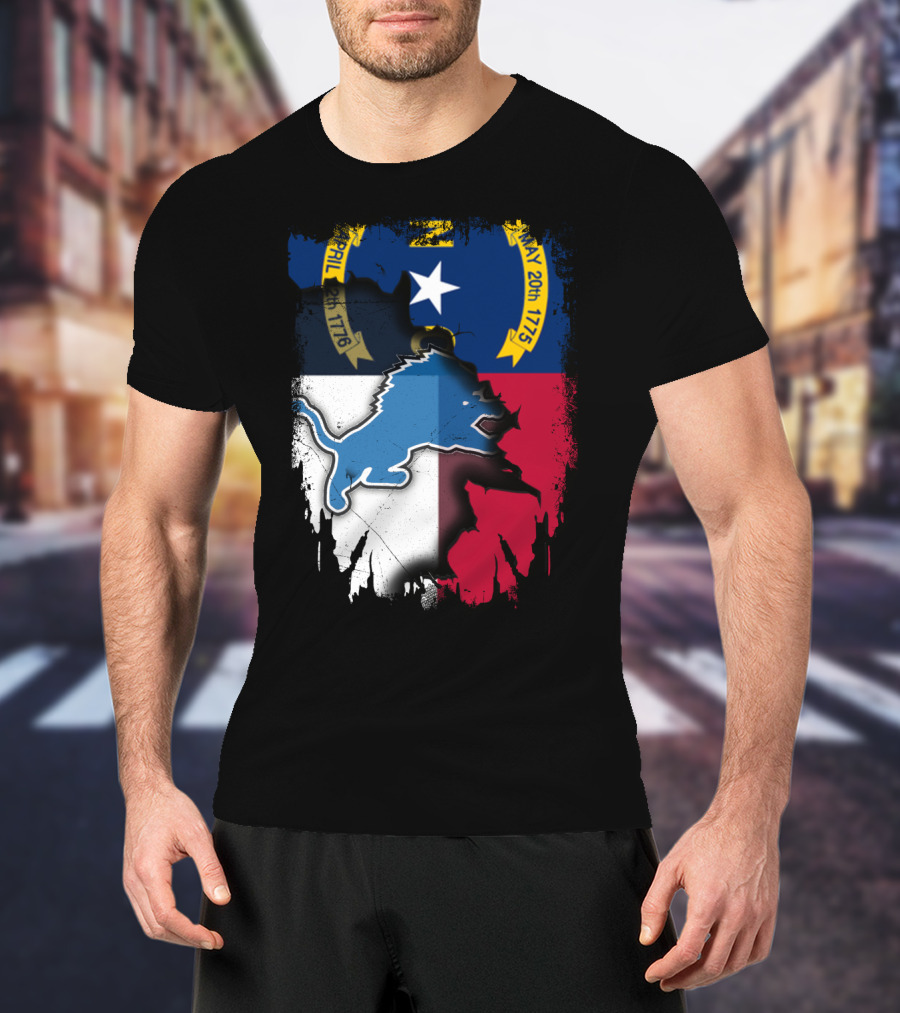 North Carolina Flag With Blue Lion T-Shirt