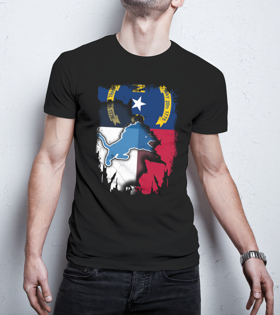 North Carolina Flag With Blue Lion T-Shirt