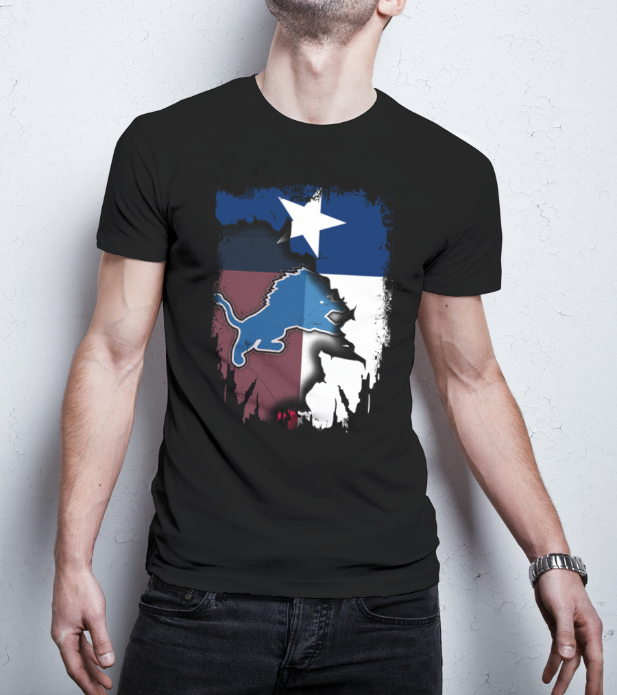 Together Texas Pride With Detroit Lions Emblem T-Shirt