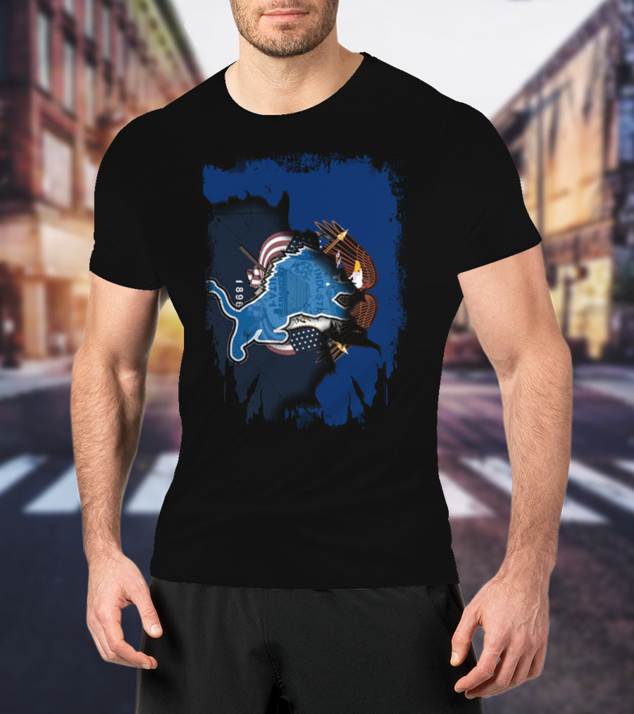 Utah Lions With Patriotic Eagle And Flag Elements T-Shirt