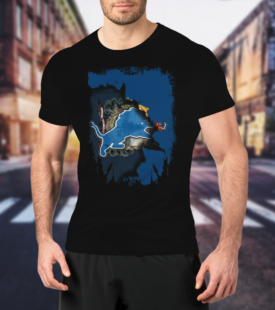 Together Vermont With Detroit Lions Crest T-Shirt