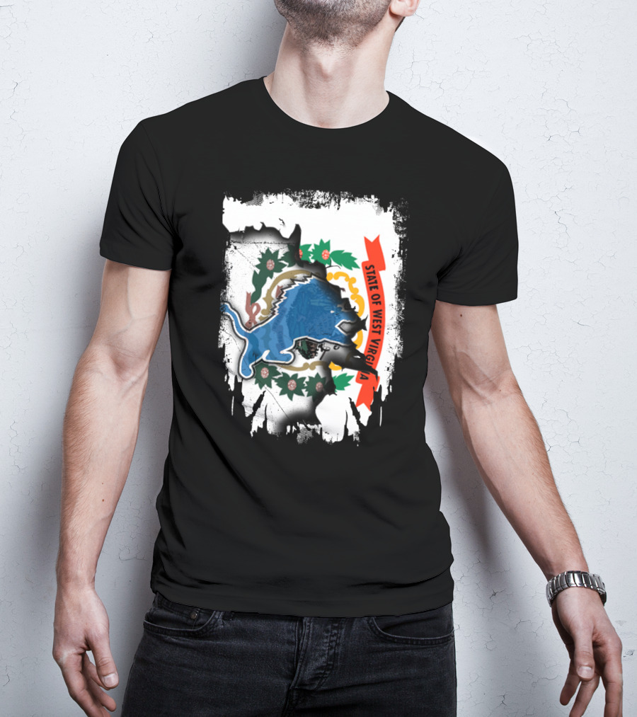 State Of West Virginia With Lions Symbol Together T-Shirt