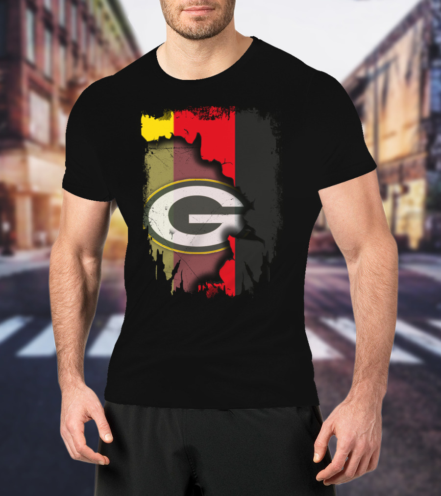Germany And Packers United Flag Fusion T-Shirt