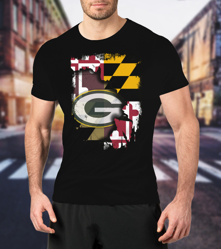 Together Maryland Flag With Green Bay Packers T-Shirt