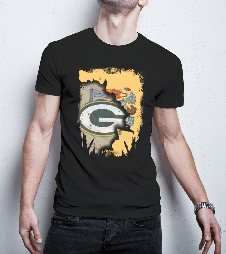 New Jersey State Coat Of Arms Overlay With Green Bay Packers T-Shirt
