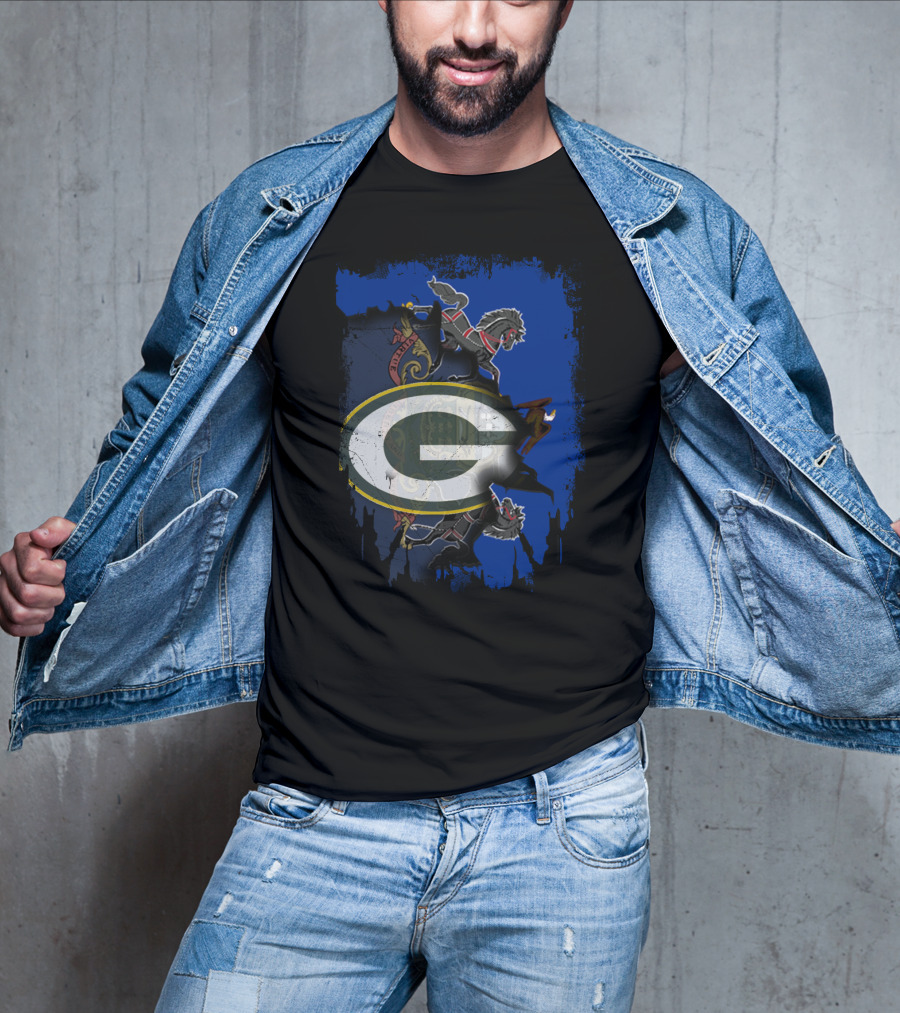 Green Bay Packers Logo Over Pennsylvania State Emblem T-Shirt