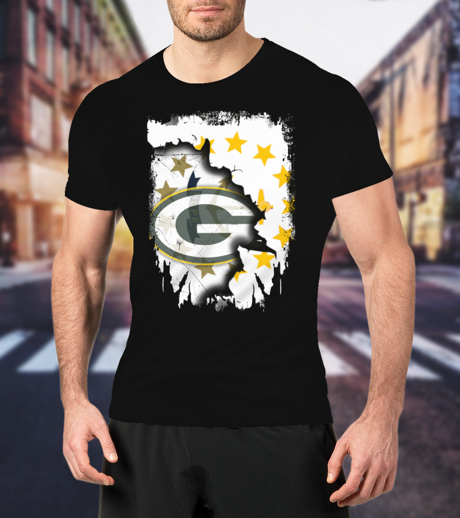 Together Rhode Island With Packers Stars Logo Fusion T-Shirt