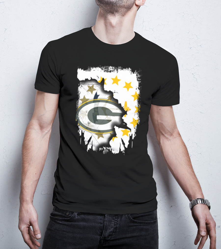 Together Rhode Island With Packers Stars Logo Fusion T-Shirt