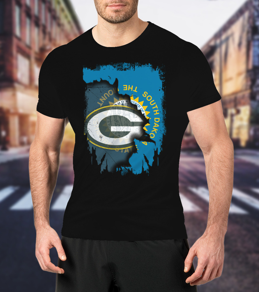 South Dakota Pride With Green Bay Packers Logo And State Seal T-Shirt