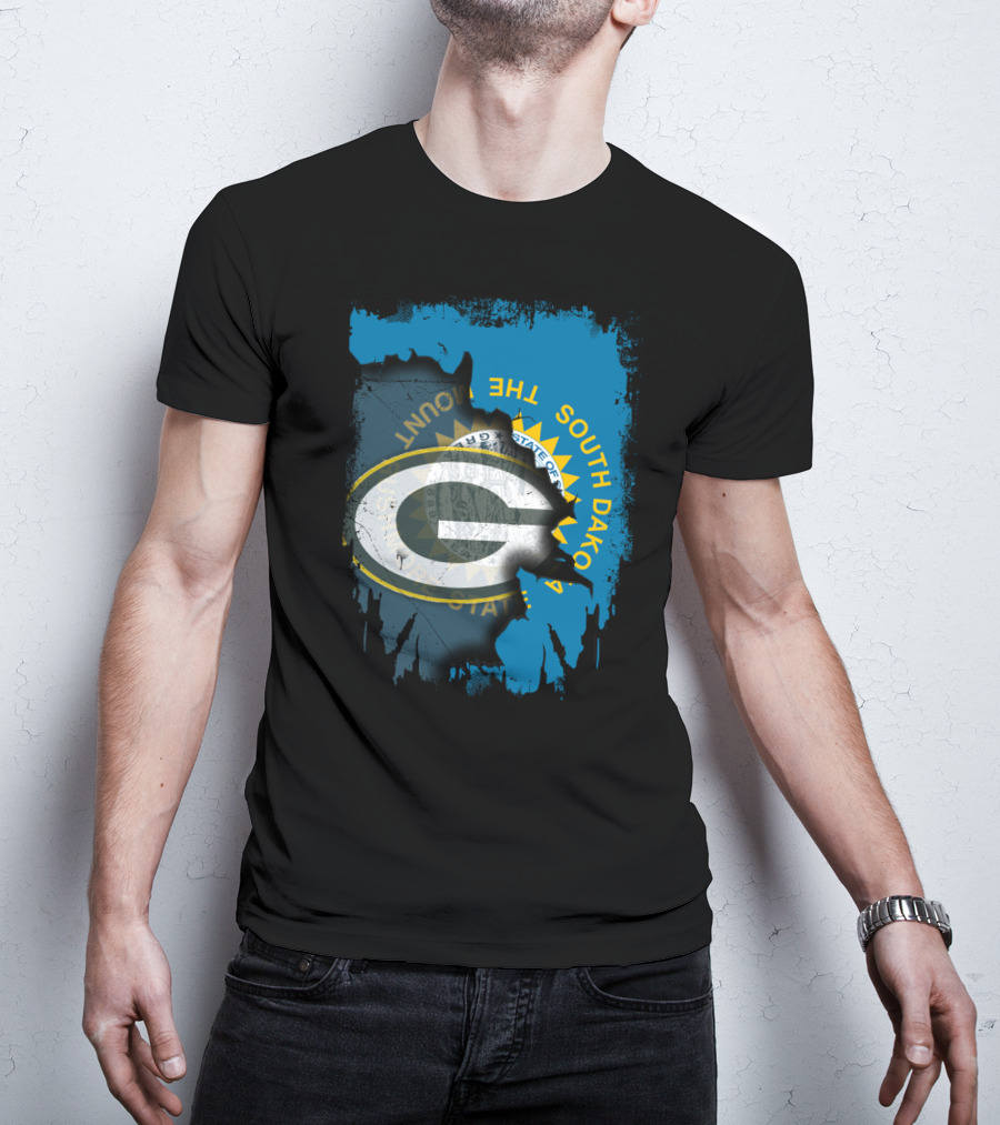 South Dakota Pride With Green Bay Packers Logo And State Seal T-Shirt
