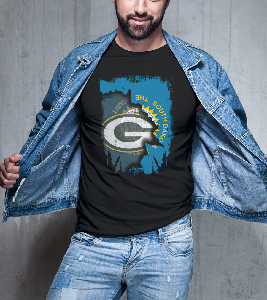 South Dakota Pride With Green Bay Packers Logo And State Seal T-Shirt