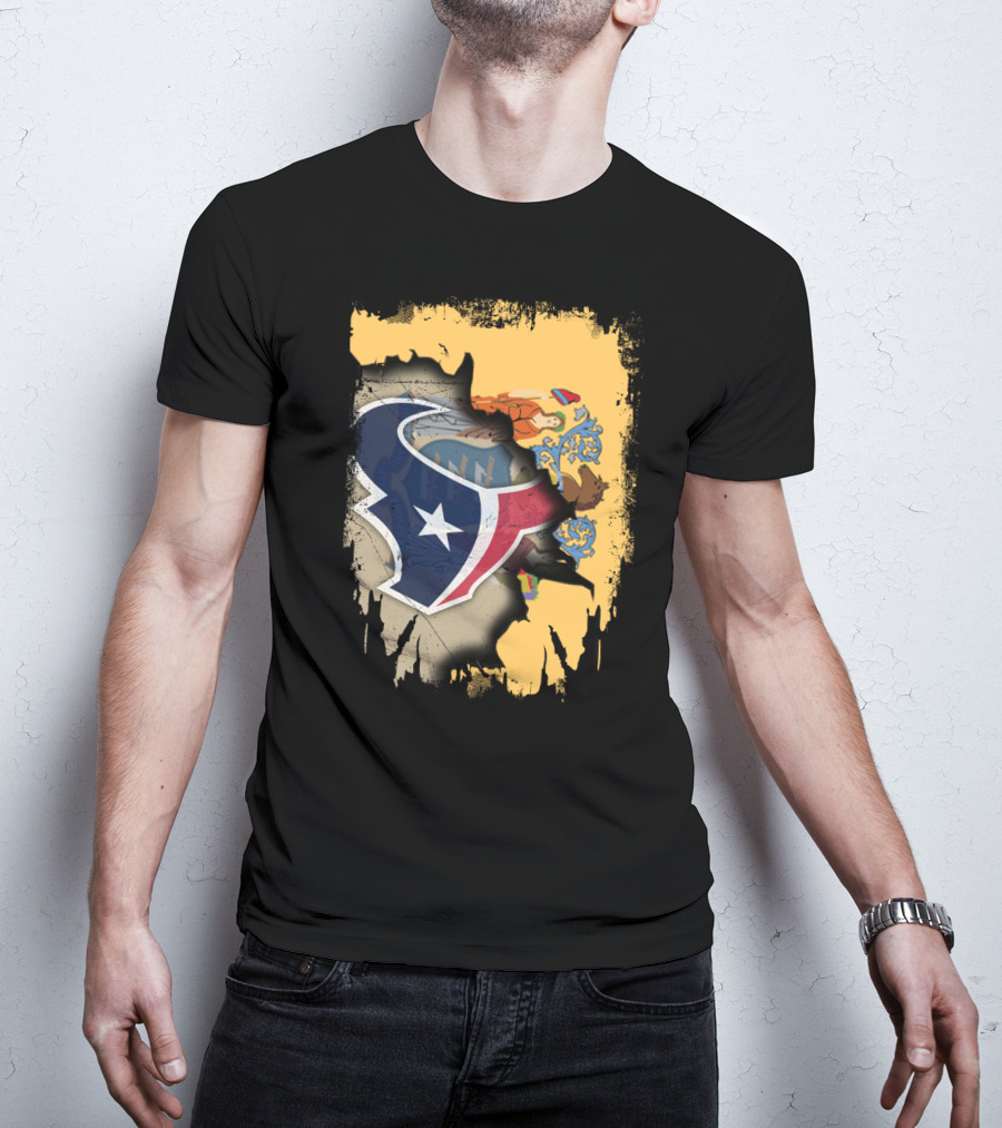 New Jersey Texas Tattered Flag Unity T-Shirt