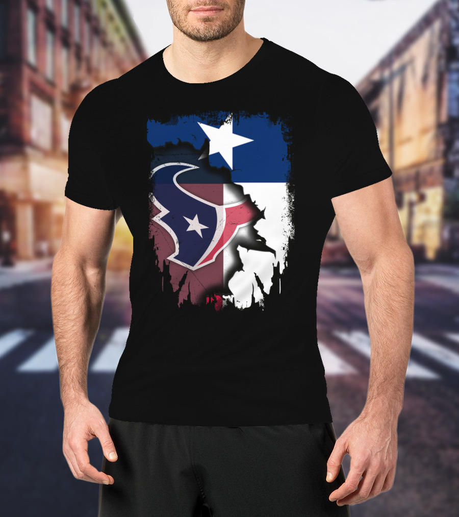Texas Together Houston Texans Flag Star T-Shirt