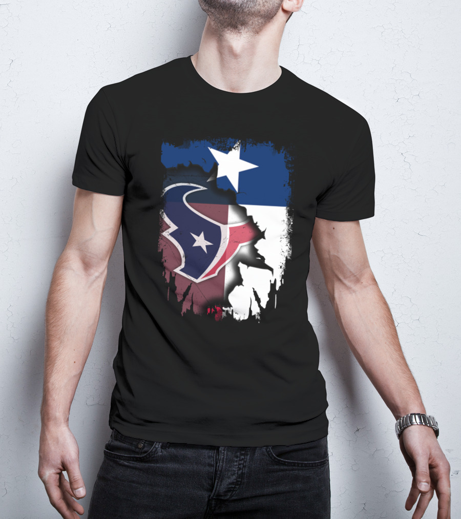 Texas Together Houston Texans Flag Star T-Shirt