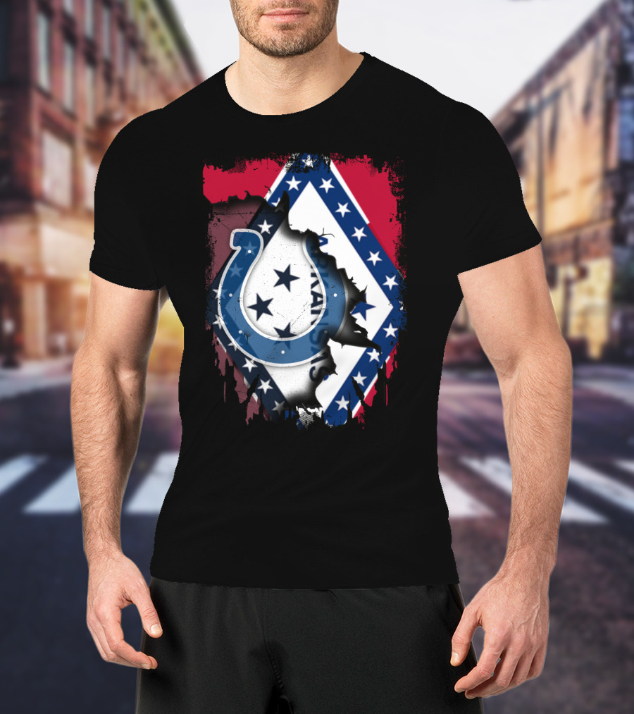 Together Arkansas Flag With Colts Horseshoe T-Shirt