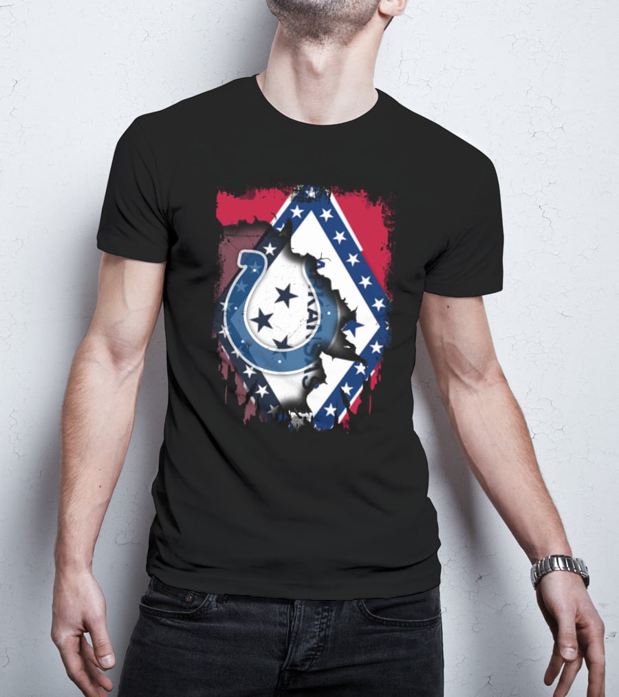 Together Arkansas Flag With Colts Horseshoe T-Shirt