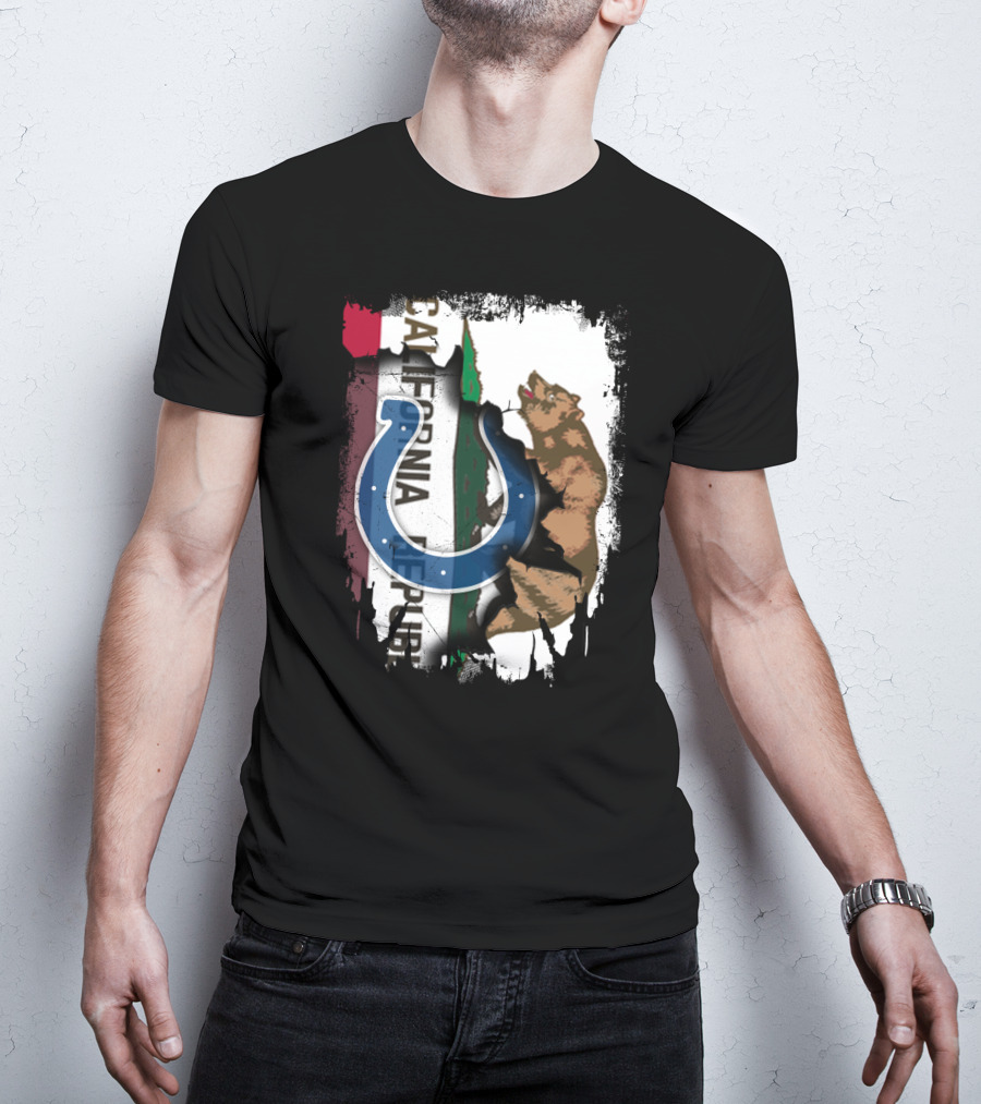 California Republic With Colts Horseshoe Bear T-Shirt