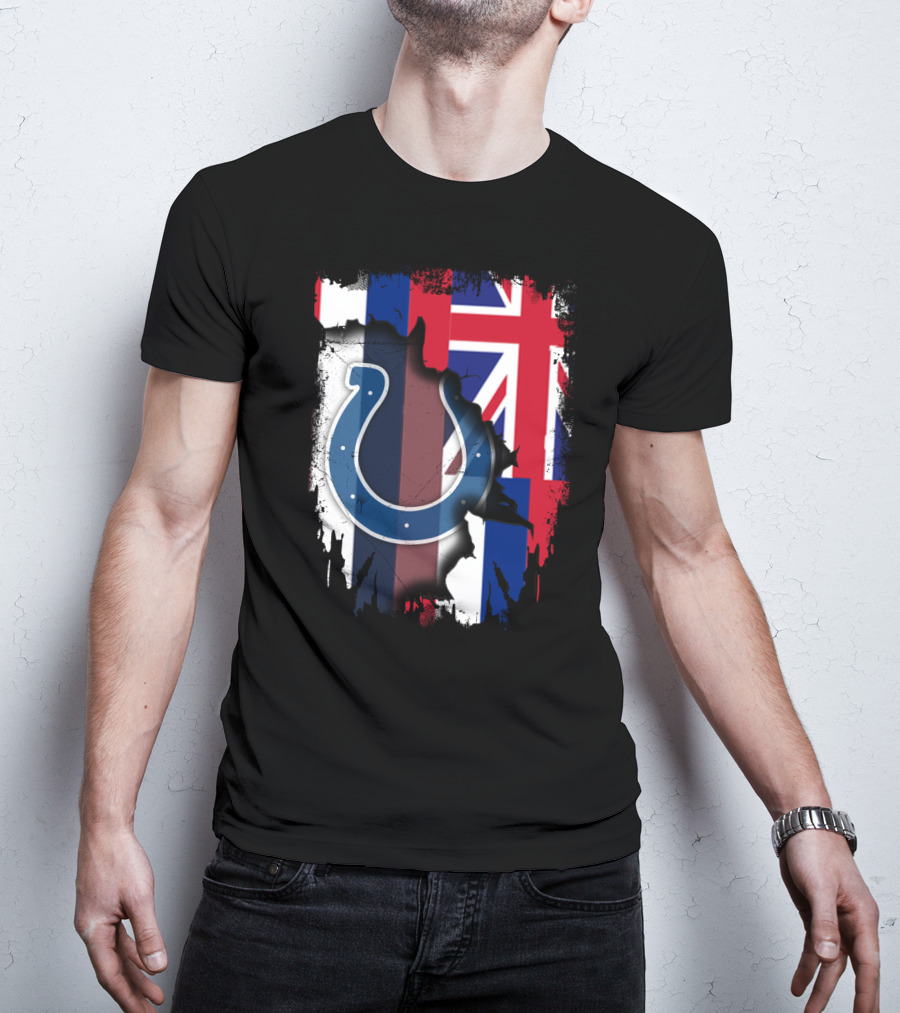 Together Hawaii Colts Horseshoe Union Jack Flag Overlap T-Shirt