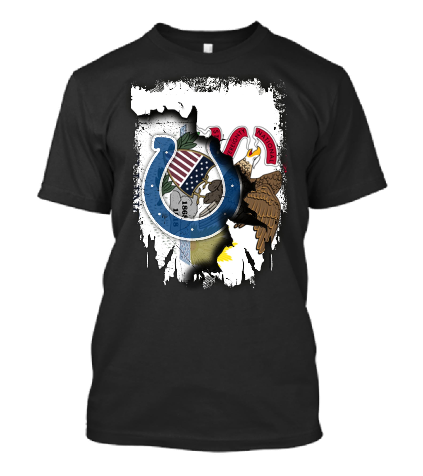 Together Illinois And Indianapolis Colts Unity Emblem T-Shirt