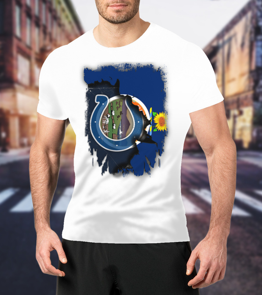 Kansas Colts Union With State Flag Sunflower T-Shirt
