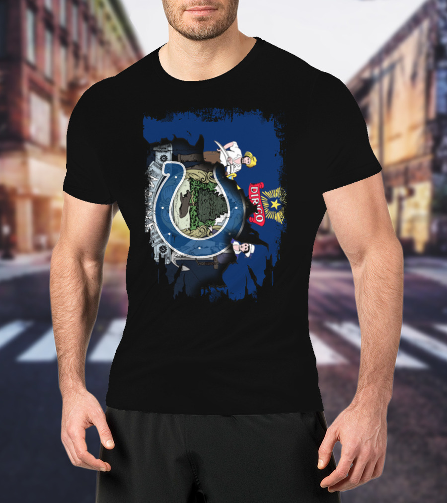 Maine Dirigo Together Indianapolis Colts Horseshoe Emblem T-Shirt